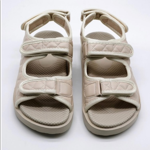 SOLD Black Quilted Grandad Sandals | Dad Sandals - Picture 4 of 8
